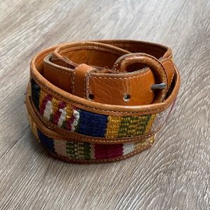 Vintage boho leather belt .